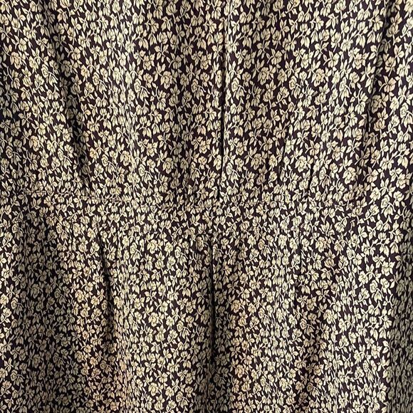 Elisabeth sophisticated lined vest in maroon & tan tiny floral print size 22 - Picture 6 of 9